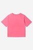 Kids Cotton Jersey Star Logo T-Shirt in pink