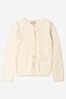 Girls Wool Knitted GG Cardigan in White