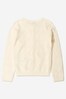 Girls Wool Knitted GG Cardigan in White