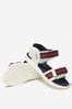Unisex Leather Web Strap Sandals in White
