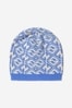 Unisex Cotton And Wool Logo Hat in Blue