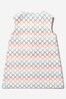 Girls Cotton Embroidered GG Jacquard Dress in Cream