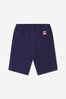 Baby Unisex Cotton Logo Shorts in Navy