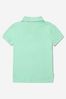 Boys Cotton Slim Fit Polo Shirt in Green