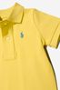 Baby Boys Cotton Polo Romper in Yellow