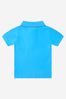Baby Boys Cotton Logo Polo Shirt in Blue