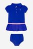 Baby Girls Cotton Dress With Knickers in Blue