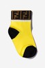 Unisex Cotton Logo Trim Socks Set 2 Pack in Yellow