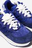 Unisex Leather Logo Trainers in Blue