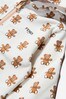 Baby Unisex Cotton Teddy Bear Zip-Up Top in White