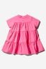 Baby Girls Cotton Fun Teddy Bear Dress in Pink