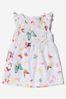 Baby Girls Butterfly Collage Dress And Knickers Set in White