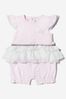 Baby Girls Tulle Trim Romper in Pink