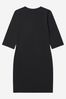 Girls Cotton Long Sleeve Logo Dress in Black