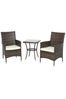 Outsunny Brown Outdoor 3 Piece PE Rattan Chair & Table Set