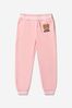 Girls Cotton Teddy Toy Logo Tracksuit in Pink