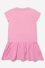 Girls Cotton Minion And Teddy Toy Dress in Pink