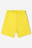 Boys Cotton Logo Shorts in Yellow