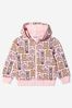 Girls Cotton Teddy Toy Pixel Tracksuit in Pink