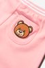 Baby Girls Cotton Teddy Logo Shorts in Pink