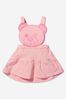 Baby Girls Cotton T-Shirt & Skirt Set in Pink