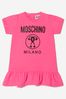 Baby Girls Cotton Milano Logo Dress in Pink