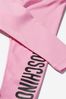 Baby Girls Cotton Logo Leggings in Pink