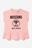 Baby Girls Cotton Milano Logo T-Shirt in Pink