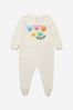 Baby Unisex Cotton Bear Babygrow In A Gift Box in White