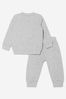 Baby Unisex Cotton Teddy Toy Logo Tracksuit in Grey