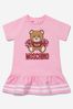 Baby Girls Cotton Cheerleader Teddy Toy Dress in Pink