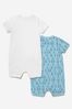 Baby Boys Cotton Romper Gift Set in Blue