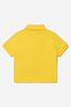 Boys Cotton Medusa Logo Polo Shirt in Yellow