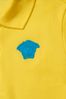 Boys Cotton Medusa Logo Polo Shirt in Yellow