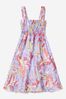 Baby Girls Cotton Poplin Baroccofest Print Dress in Multicoloured
