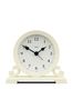 Jones Clocks White Linen White Pillow Mantel Alarm Clock