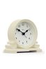 Jones Clocks White Linen White Pillow Mantel Alarm Clock