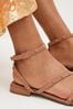 Camel Brown Forever Comfort® Stud Sandals with Ankle Strap