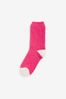 Bright Pink Star Cosy 2 Pack Socks