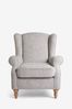Chunky Weave Dove Grey Sherlock Highback Armchair