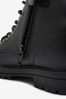 Black Wide Fit (G) Warm Lined Lace-Up Boots