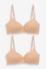 Nude/Nude Pad Non Wire Cotton Bras 2 Pack