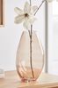 Cox & Cox Pink Warped Glass Vase
