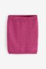 Magenta Pink Crochet Knitted Mini Skirt