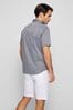 BOSS Blue Grey Biadia Short Sleeve Logo Shirt