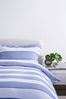 Jasper Conran London Blue Woven Jacquard Pin Stripe Back And Front Duvet Cover and Pillowcase Set