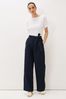 Phase Eight Blue Aaliyah Linen Belted Wide Leg Trousers