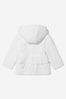 Baby Girls Cotton Padded Coat With Hood in White