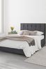 Aspire Furniture Steel Grey Hepburn Velvet End Lift Ottoman Storage Bed