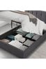 Aspire Furniture Steel Grey Hepburn Velvet End Lift Ottoman Storage Bed